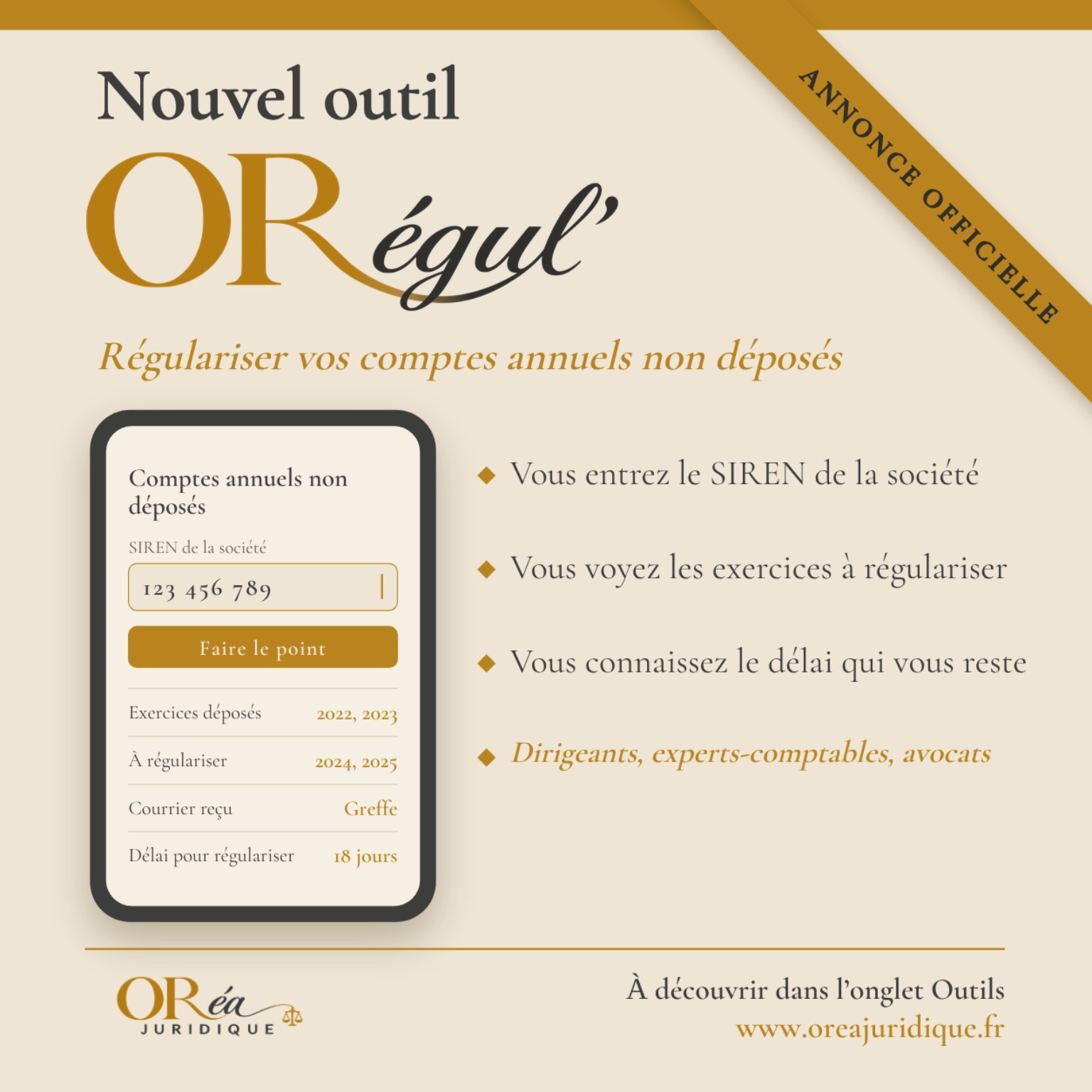 Annonce officielle du lancement d’ORégul’