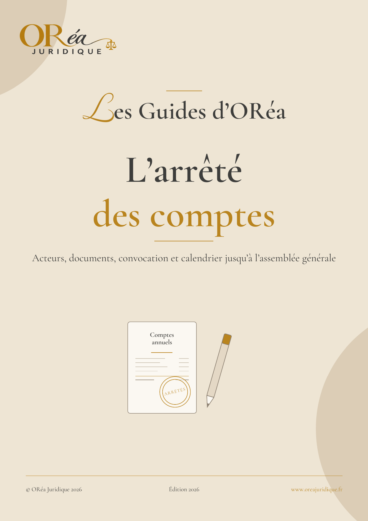 Guide L’arrêté des comptes, ORéa Juridique, page 1