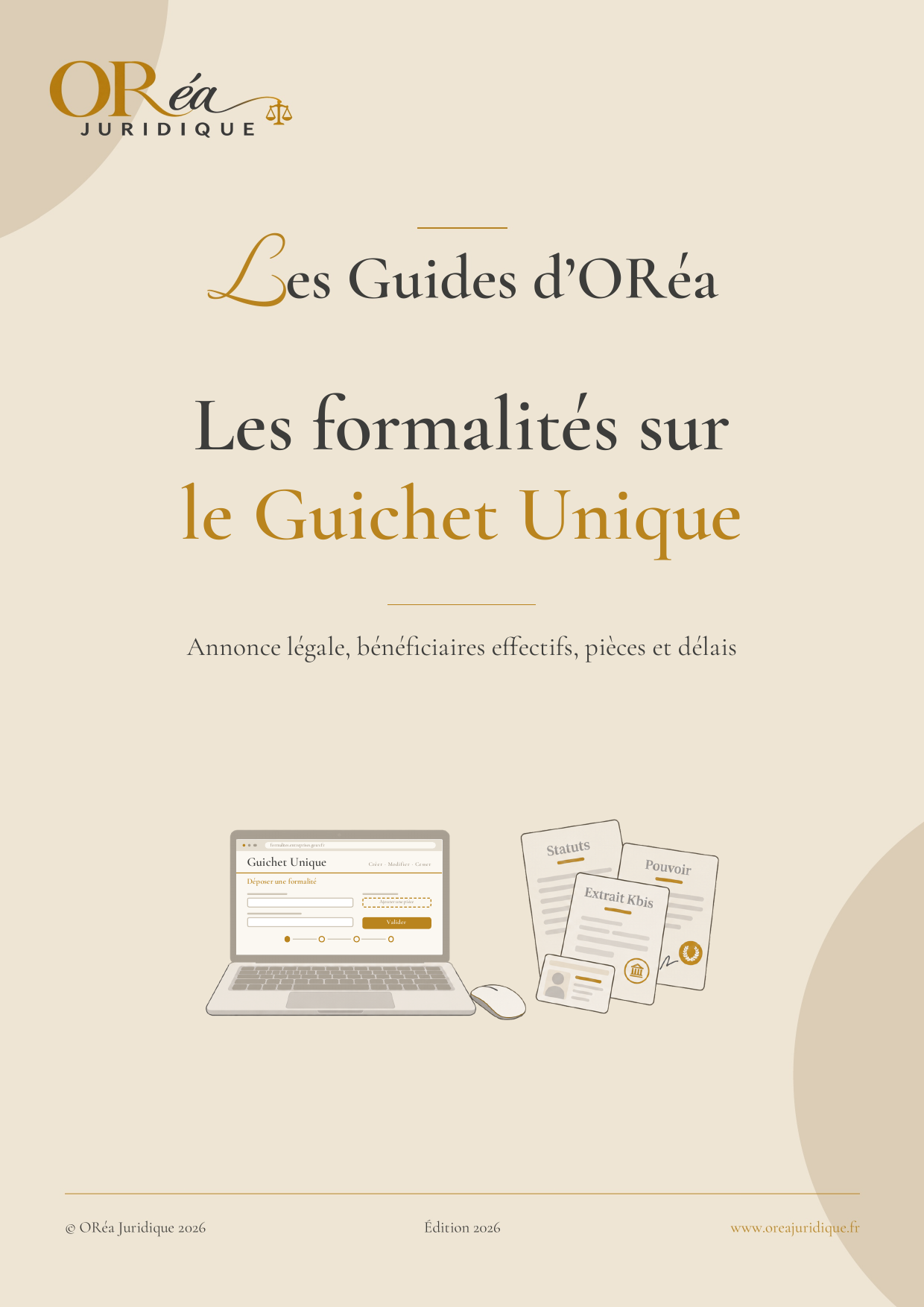 Guide Les formalités sur le Guichet unique, ORéa Juridique, page 1